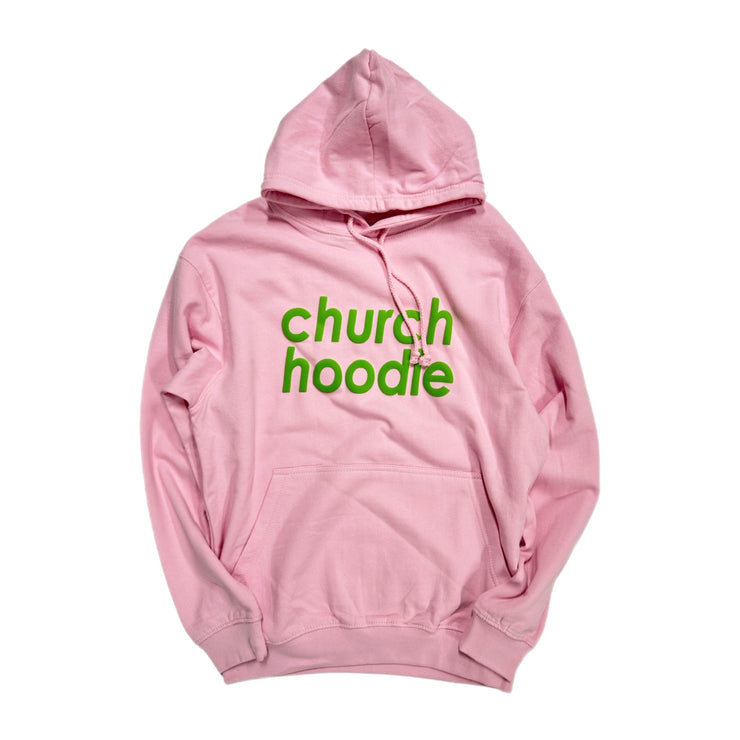 Church Hoodie Pink n Green - PREORDER